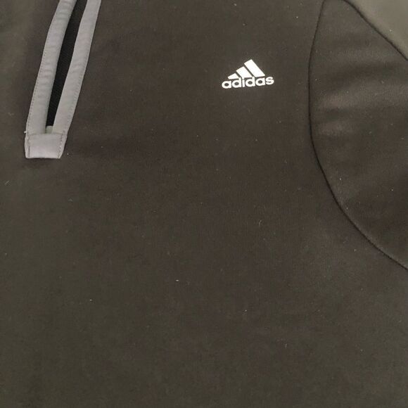 Adidas 1/4 Zip Up Black Athletic Pullover Sz XL - Picture 4 of 7
